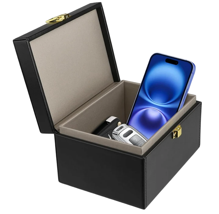SignalSafe Signal blocking Faraday Box and Pouch in a Pack, Keyless Entry Car Key Safe Protector
