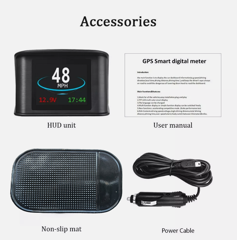 EagleEye Head-Up Display KMH & MPH Digital GPS Universal Speedometer with Overspeed Alarm