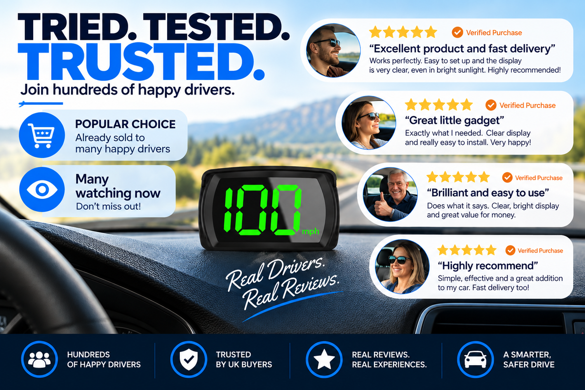 HEYCE ClearView Car GPS HUD Speedometer MPH Head Up Display Large Digital Screen