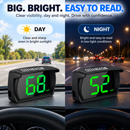HEYCE ClearView Car GPS HUD Speedometer MPH Head Up Display Large Digital Screen