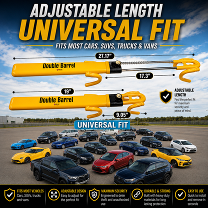 HEYCE Double Barrel Twin Bar Steering Wheel Lock – Heavy-Duty Anti-Theft Car Security