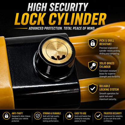 HEYCE Double Barrel Twin Bar Steering Wheel Lock – Heavy-Duty Anti-Theft Car Security