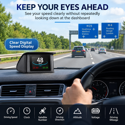 EagleEye Car HUD Head Up Display GPS Digital Speedometer Speed Display Overspeed Alarm