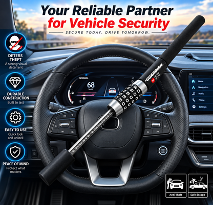 Guardian Steering Wheel Lock 5-Digit Keyless Combination Heavy Duty Car Van Anti-Theft