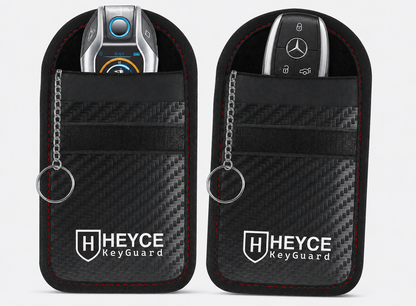 HEYCE Faraday Box & Pouch Set, 5-Piece Car Key Signal Blocker for Keyless Entry, RFID Car Key Safe with 2 Faraday Pouches & 2 Credit Card Protectors, Anti-Theft, Black Color, 16 x 12 x 10 cm