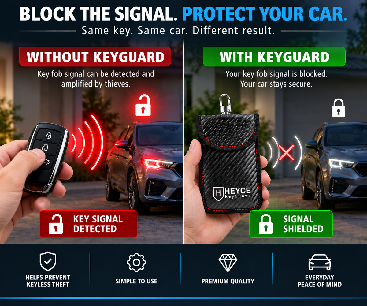 HEYCE KeyGuard Faraday Pouch Car Key Signal Blocking Bag Keyless Entry RFID
