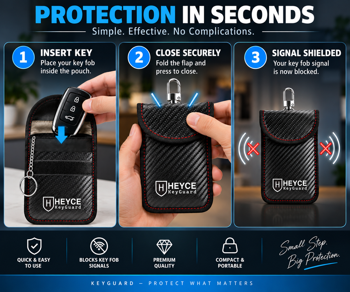 HEYCE KeyGuard Faraday Pouch Car Key Signal Blocking Bag Keyless Entry RFID