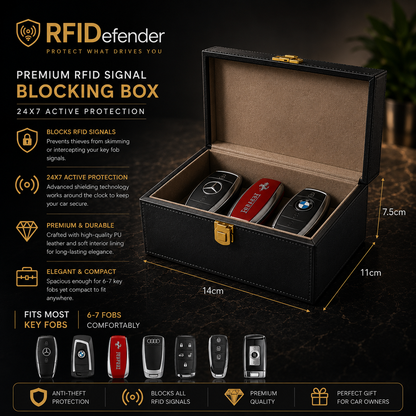 RFIDefender Faraday Box, Keyless Car Key Fob Safe Protector Box, RFID Signal Blocker Car Anti-Theft