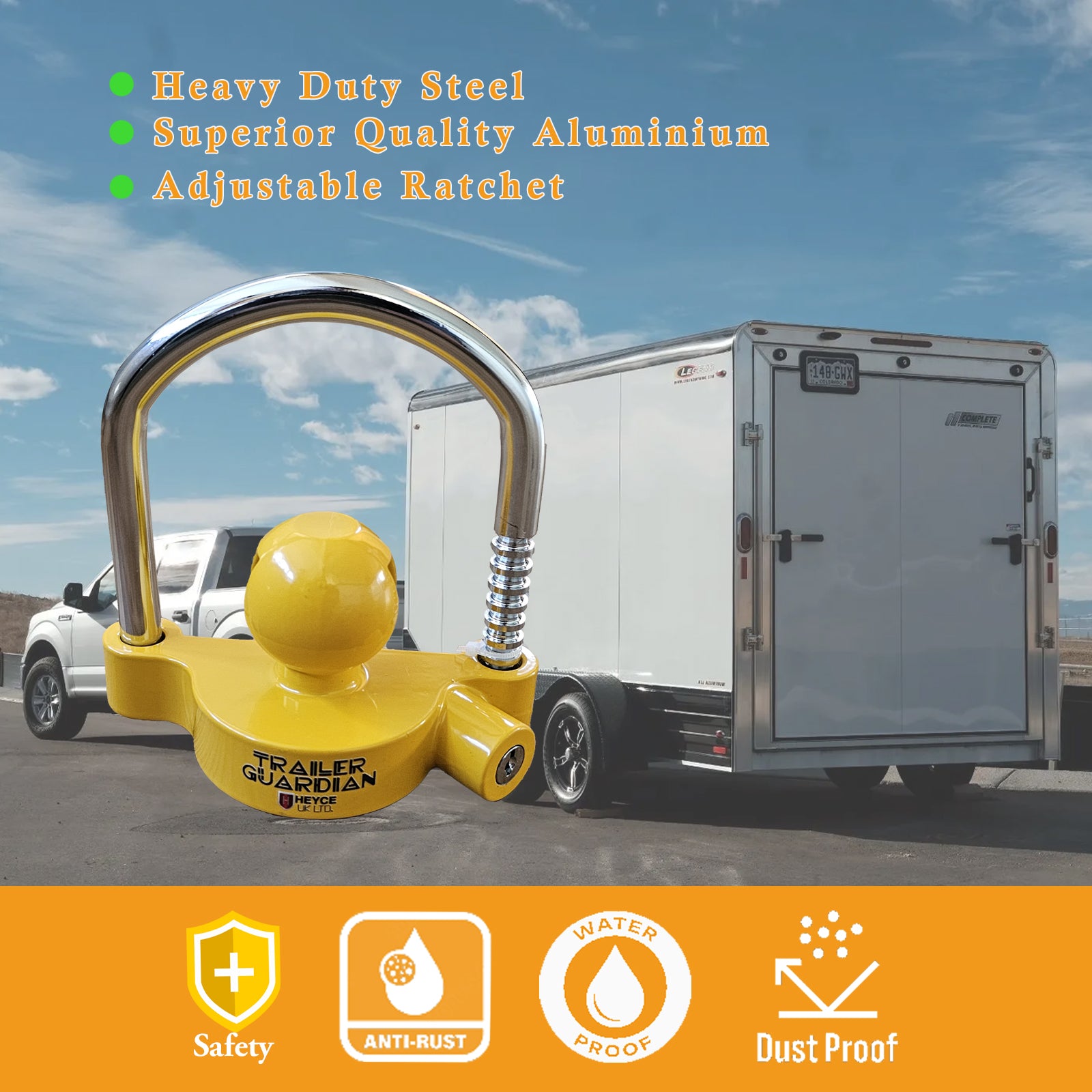 GNRZZT Trailer Hitch Lock - High-Strength Steel With Wear & Corrosion Resistant Coating
