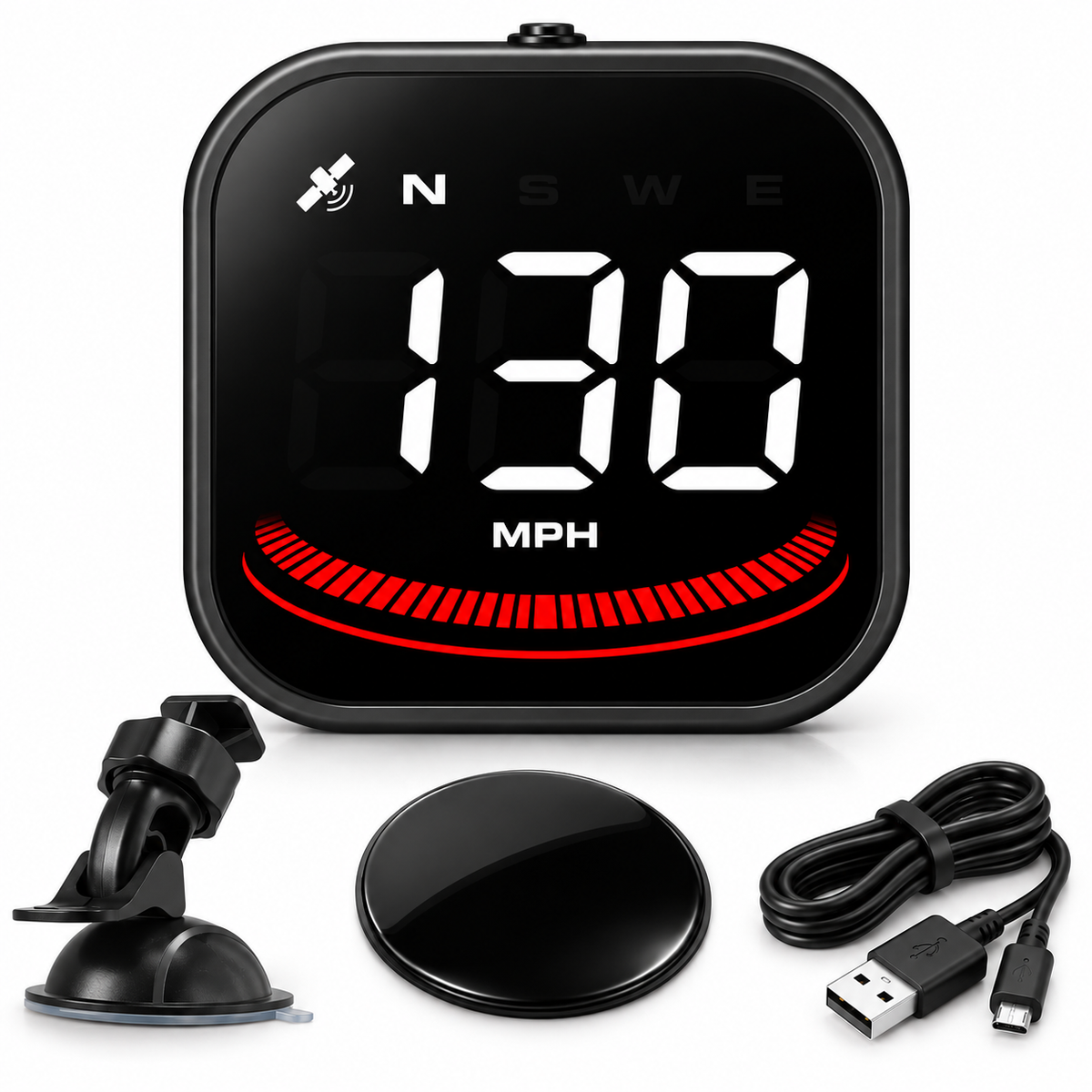 VisionX Car Head-Up Display, Smart Speedometer, MPH HUD with suction cup, overspeed fatigue alarm