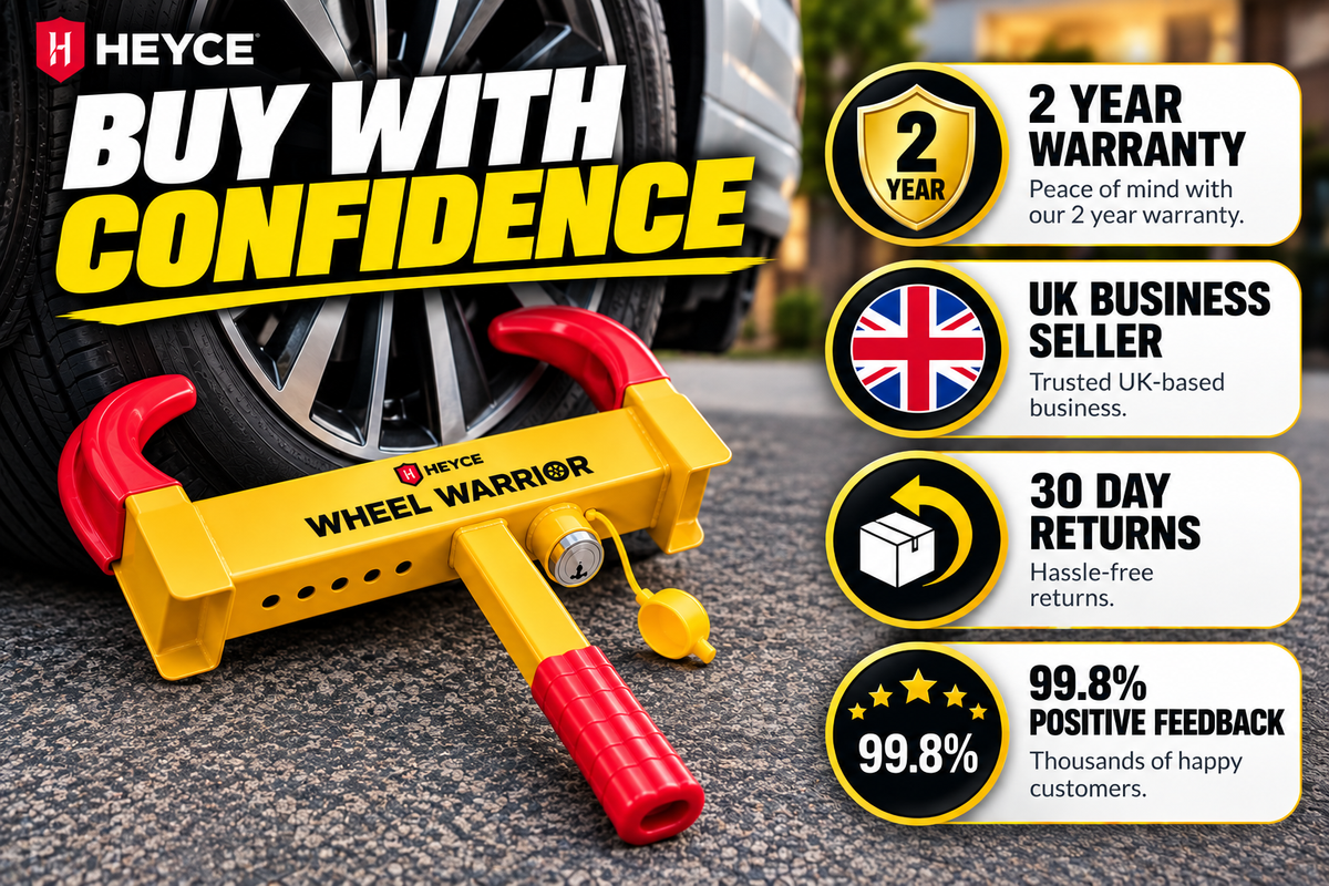 Wheel Clamp Lock Wheel Warrior - Heavy Duty Universal Anti-Theft Locking for Car
