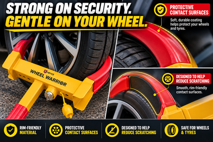 Wheel Clamp Lock Wheel Warrior - Heavy Duty Universal Anti-Theft Locking for Car