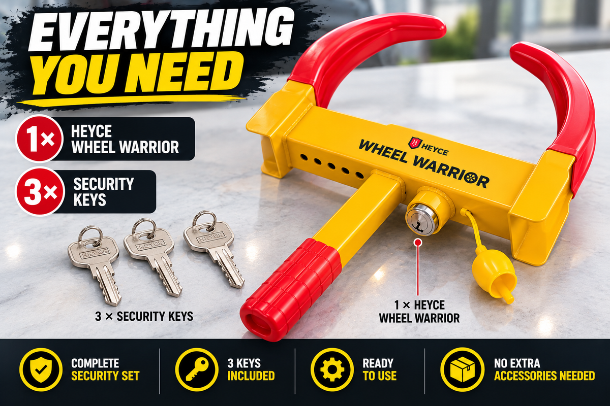 Wheel Clamp Lock Wheel Warrior - Heavy Duty Universal Anti-Theft Locking for Car