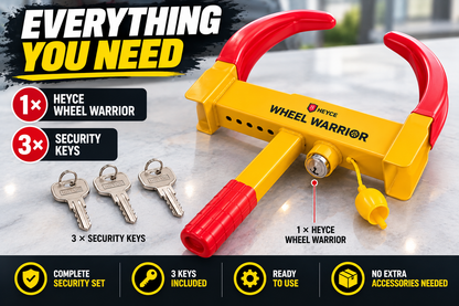 Wheel Clamp Lock Wheel Warrior - Heavy Duty Universal Anti-Theft Locking for Car
